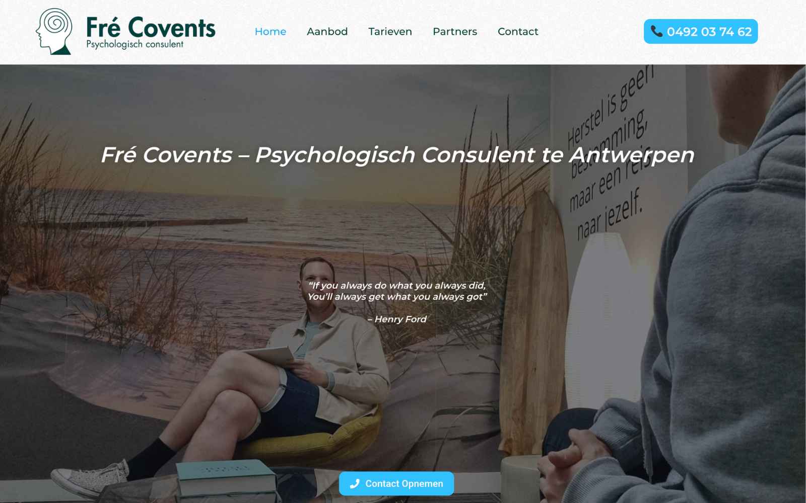 Website van Fré Covents ontworpen door BriséDesigns