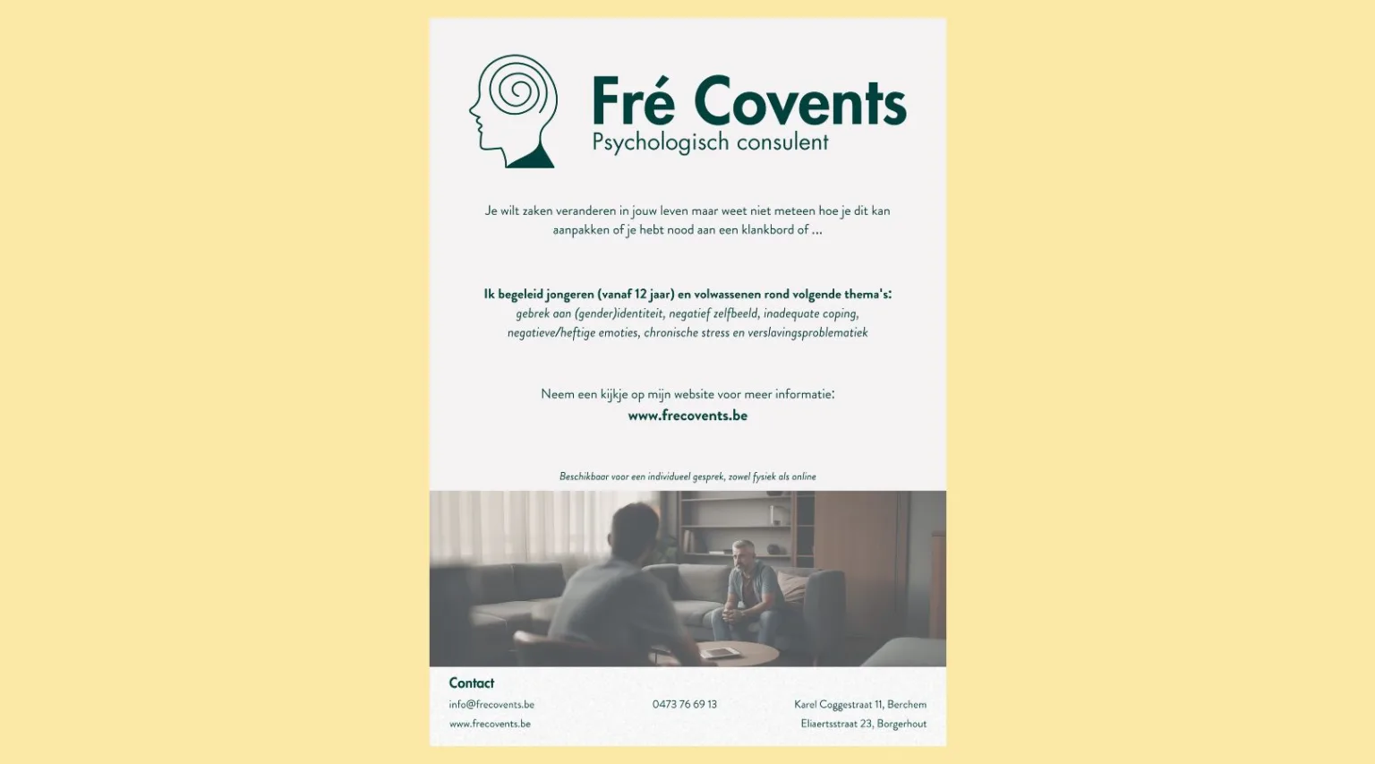Fré Covents Flyer ontwerp